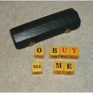 Vintage Levenger Crossword Dice Green Snap Case Butterscotch Bakelite